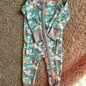 Colorful Bird Print Kids One Piece